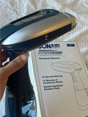 Conair Turbo ExtremeSteam Handheld Steamer – Silver/Blue New In Box $60 Retail
